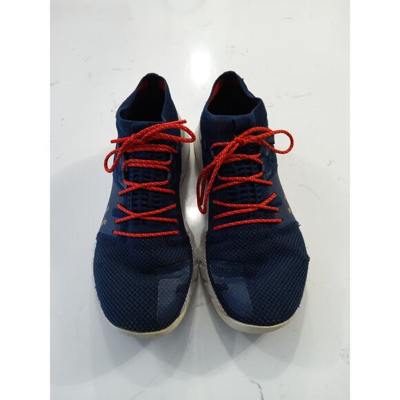 Under Armor project Rock 2 training athletic shoes size 7.5 women. Navy red wht - Picture 3 of 9